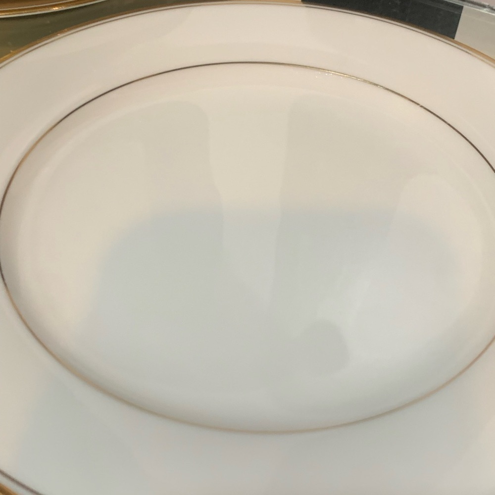 Vintage 1950s Noritake Bone White Ivory China Dessert Plates Gold Rim Set of 6 - Picture 6 of 11